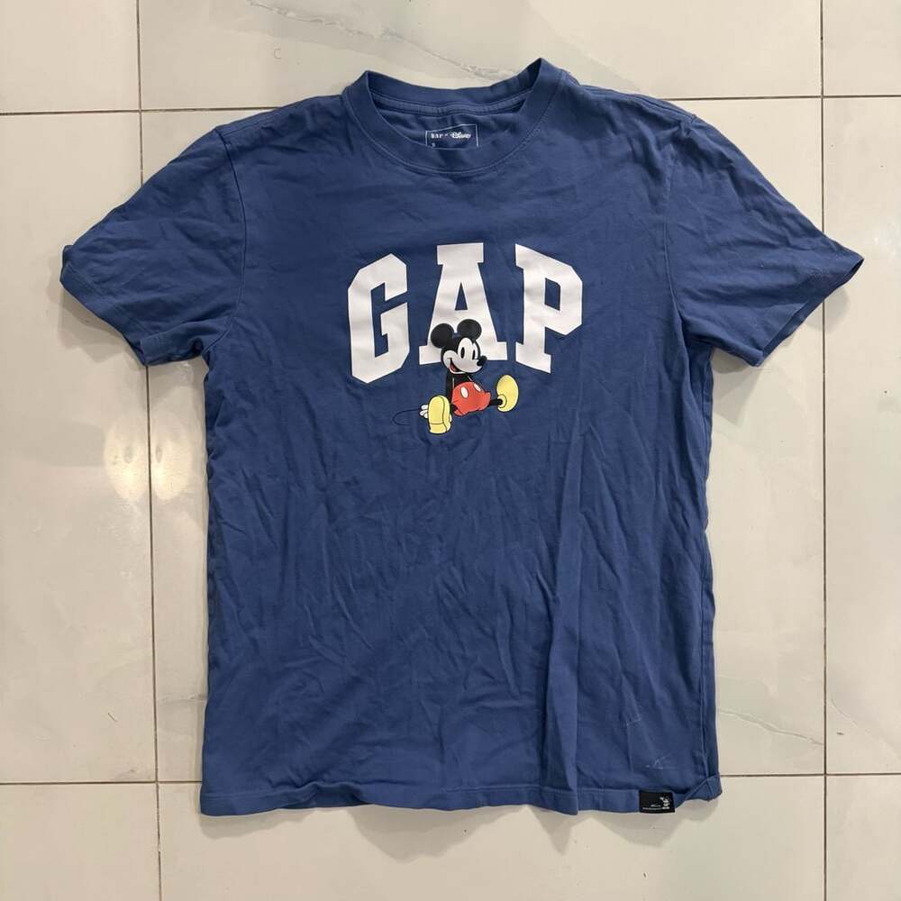Gap x Disney Mickey Mouse Logo Graphic T-Shirt Blue Size S
